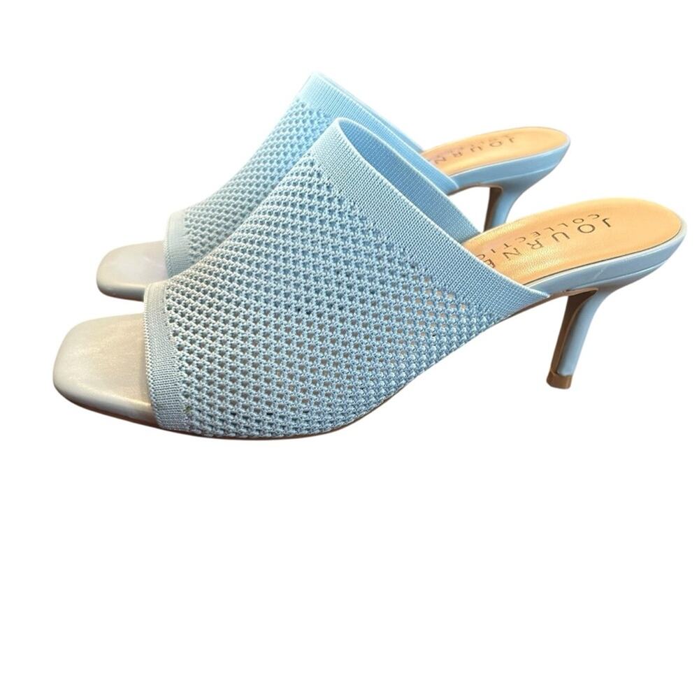 Journee Collection Leighton Soft Knit Sandals Stiletto Heel Mule NEW Size 7 - Picture 6 of 10